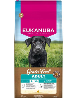 EUKANUBA Grain Free Adult Large Chicken 12 kg nourriture sans céréales pour chiens de grandes races au poulet