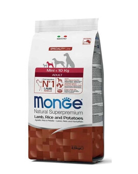 MONGE Mini Adult - Croquettes agneau, riz et pommes de terre pour chiens de petites races - 800 g