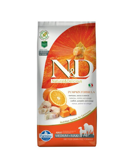 FARMINA N&D Pumpkin Codfish&Orange Medium&Maxi Adult Pour les chiens adultes de taille moyenne et grande avec morue et orange 2,5 kg