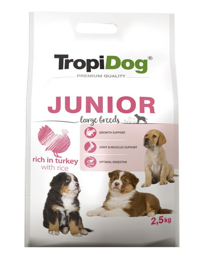 TROPIDOG Premium Junior L Turkey&Rice 2,5kg