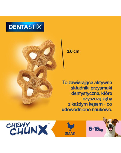 PEDIGREE Dentastix Chewy ChunX Mini 5 x 68g – friandises dentaires pour chiens adultes de petite et moyenne taille