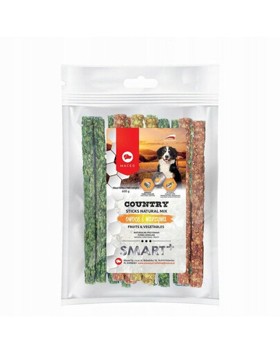 MACED Smart+ Country Sticks Mix - Bâtonnets aux fruits et légumes pour chiens - 10 mm x 600 g
