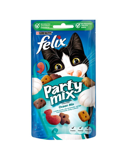 FELIX Party Mix Ocean avec du saumon, morue et de la truite 8x60g