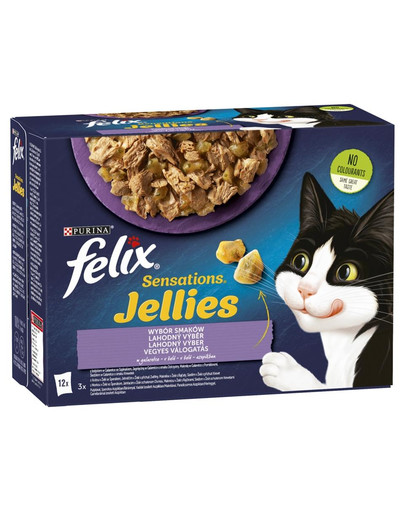FELIX Sensations Jellies Choix de saveurs en gelée 72x85g de pâtée pour chat