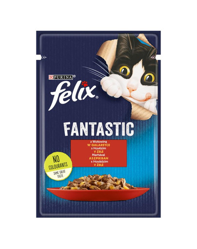 FELIX FANTASTIC Gelée de boeuf 26x85g nourriture humide pour chats