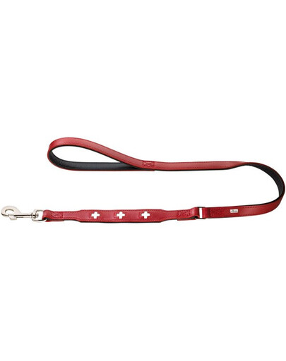 HUNTER Swiss Laisse en cuir 1,8cm/1m rouge