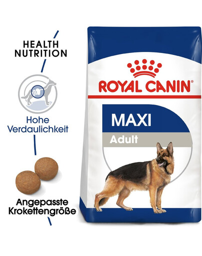 ROYAL CANIN Maxi Adult 15 kg, croquettes pour chiens adultes (jusqu'à 5 ans) de grandes races + BAYER FORESTO, collier anti-tiques et anti-puces pour chiens de plus de 8 kg