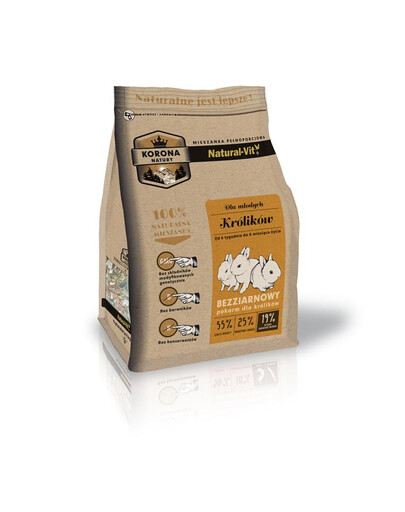 NATURAL-VIT Korona Natury Mélange sans céréales pour jeunes lapins 750 g