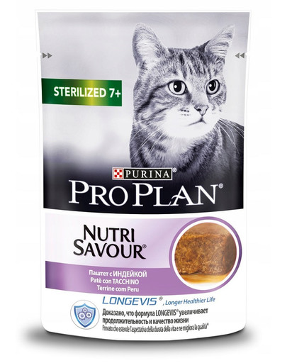 PURINA PRO PLAN Sterilised 7+ 24 x 85 g dinde pour les chats seniors