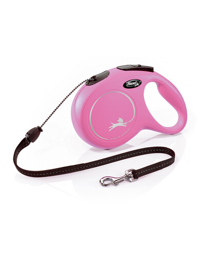 FLEXI Laisse New Classic M Corde 8m Rose