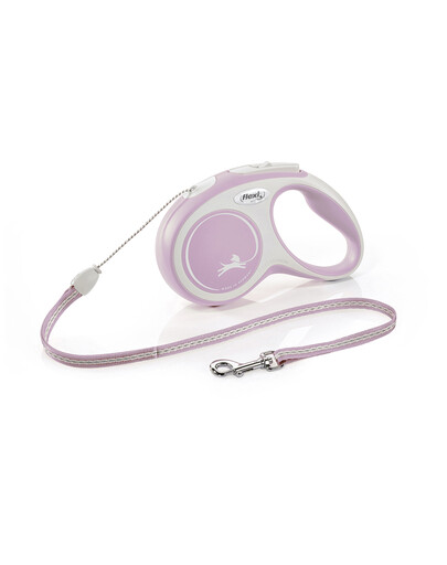 FLEXI Laisse New Comfort Cordon S 5 m violet avec blanc