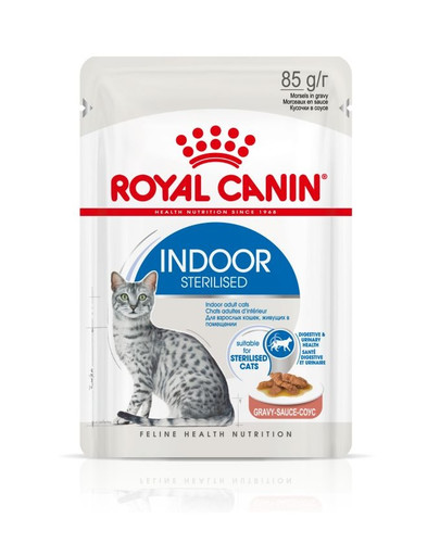 Royal Canin INDOOR Sterilised morceaux en sauce 12 x 85 g pour les chats adultes stérilisés