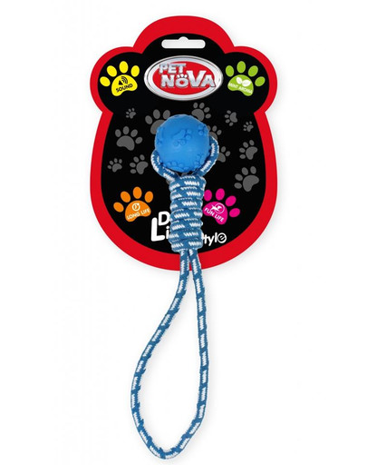 PET NOVA Dog Lifestyle balle sur une ficelle 40cm, bleu, arôme menthe