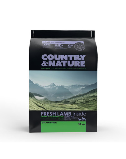 DR PETCARE Country&Nature Lamb with Turkey Recipe 9 kg Croquettes Agneau et dinde pour chiens de petites et moyennes races