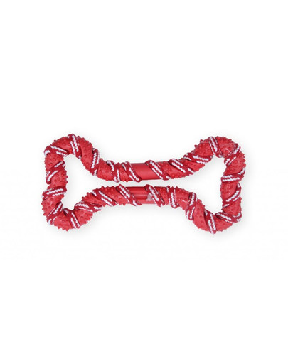 PET NOVA Dog Lifestyle Corde en forme d'os 20cm, rouge, goût menthe