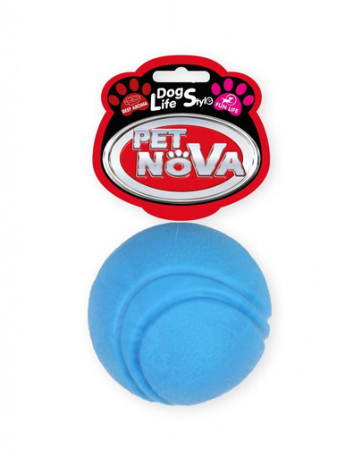 PET NOVA Dog Lifestyle Balle de tennis 5cm, bleue, arôme de boeuf