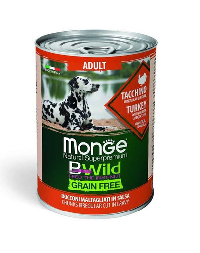 MONGE BWild Dog grain free avec de la dinde 400g