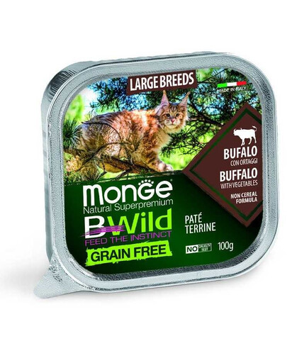 MONGE BWild Cat pour les grandes races Pâté de buffle 100g