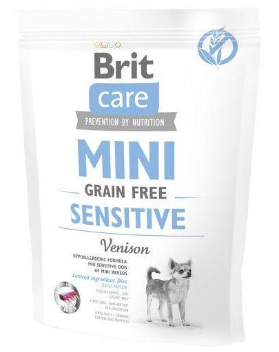 BRIT Care Dog Mini Grain Free Sensitive - Venaison & sans céréales pour chiens de races mini - 400g