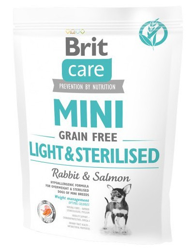 BRIT Care Grain Free Mini Light & Sterilised - Sans céréales pour chiens de races mini stérilisés ou avec embonpoint - 400g