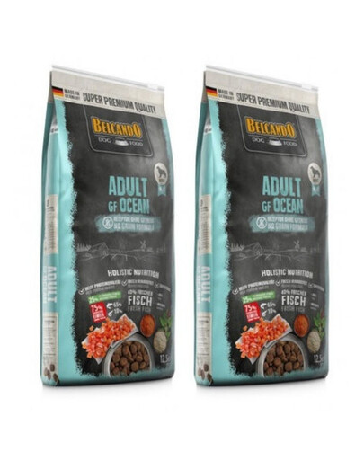 BELCANDO Adult Grain Free Ocean M-XL 2 x 12.5 kg croquettes pour chien au saumon sans céréales