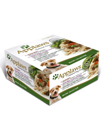 APPLAWS Kit d'essai saveurs variées Nourriture humide pour chiens 8 x 156 g