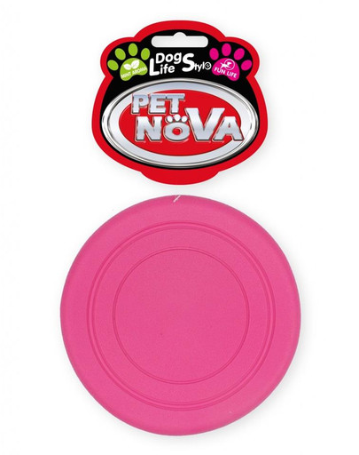 PET NOVA DOG LIFE STYLE Frisbee 18cm rose, saveur menthe