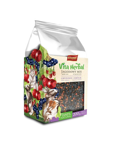 VITAPOL Vita Herbal Mélange complémentaire pour rongeurs et lapins Berry Mix 200 g