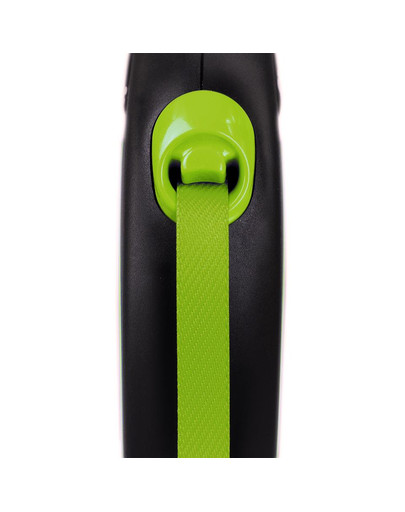 FLEXI Laisse réfléchissante & automatique New Neon S Sangle 5m Vert/Noir
