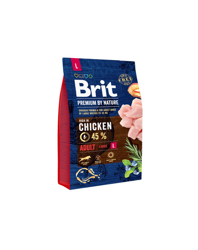 BRIT Premium By Nature Adult Large L - Poulet pour chiens adultes de grandes races - 8 kg