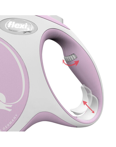 FLEXI Laisse automatique New Comfort 8 m Corde violet avec blanc
