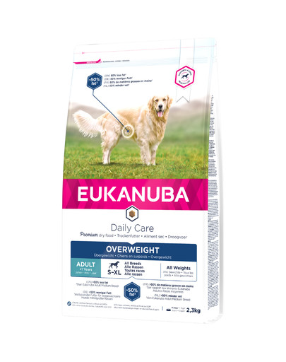 EUKANUBA Daily Care Overweight Adult Dog - pour chiens en surpoids et post stérilisés pour faciliter la perte de poids - 2,3 kg