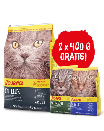 JOSERA Cat Catelux 10 kg + 1 x DailyCat 400 g et 1 x NaturCat 400 g OFFERT