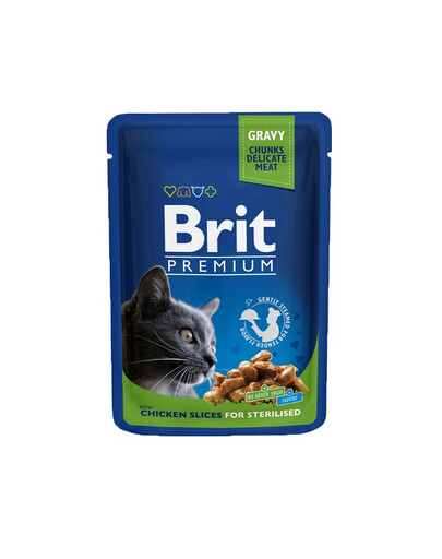 BRIT Premium Adult Sterilised Chicken Slices 24 x 100 g