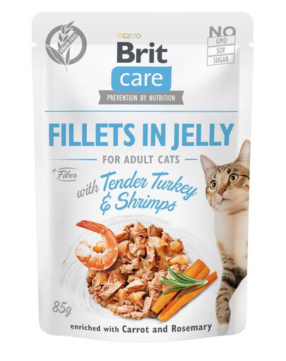 BRIT Care Fillets in Jelly Turkey & Shrimps -  avec dinde et crevettes en gelée - 24 x 85 g