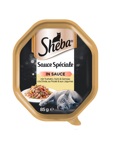 SHEBA Sauce Speciale 85g x 22 avec de la dinde, du poulet et des légumes
