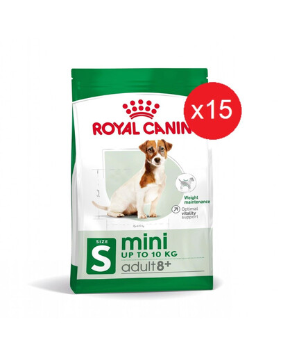 ROYAL CANIN Mini Adult 8+ 800 g, croquettes pour chiens âgés de 8 à 12 ans de petites races x 15