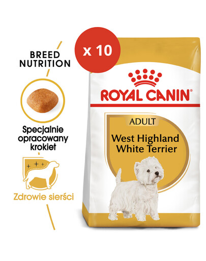 ROYAL CANIN West Highland White Terrier Adult - Croquettes pour West Highland White Terrier adulte - 10x1.5 kg
