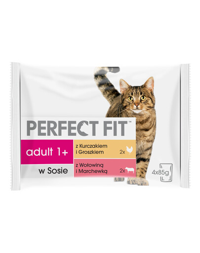 PERFECT FIT Cat Adult 1+ Mélange d'aliments humides en sauce 4x85 g