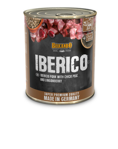BELCANDO Super Premium Iberico - Pâtée de porc ibérique, pois chiches et airelles 6 x 800 g