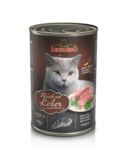 LEONARDO Quality Selection Boîte de conserve riche en foie pour chats 6 x 400 g