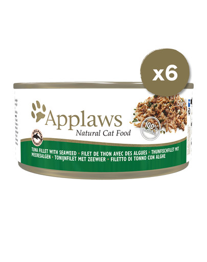 APPLAWS Cat Tin Tuna Fillet and Seaweed 6 x 156 g