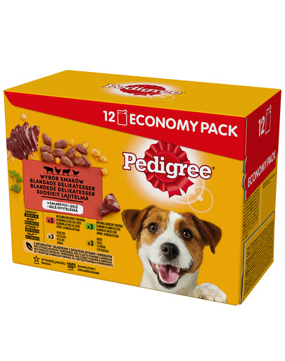 PEDIGREE Adult Agneau Volaille Bœuf 12x100g