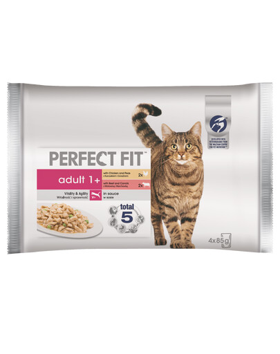 PERFECT FIT Cat Adult 1+ Mélange d'aliments humides en sauce 4x85 g