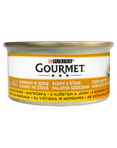 GOURMET Gold au poulet et foie en sauce 24x85g pâtée pour chats