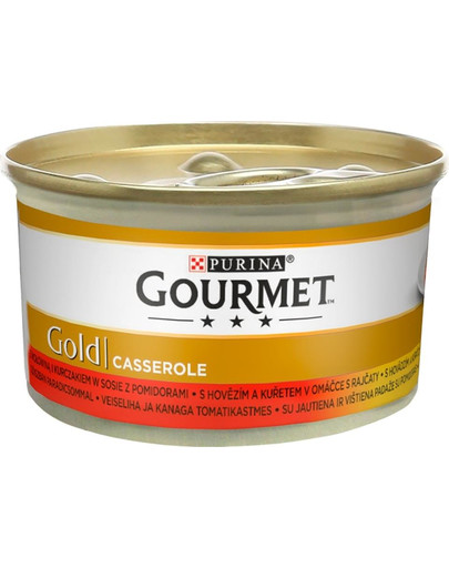 GOURMET Gold Casserole au bœuf et poulet en sauce 24x85g nourriture pour chats