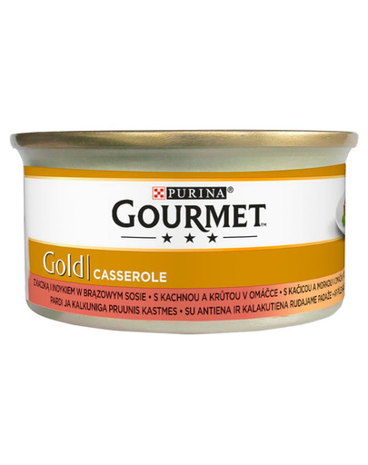 GOURMET Gold Casserole au canard et au dinde en sauce 24x85g nourriture pour chats
