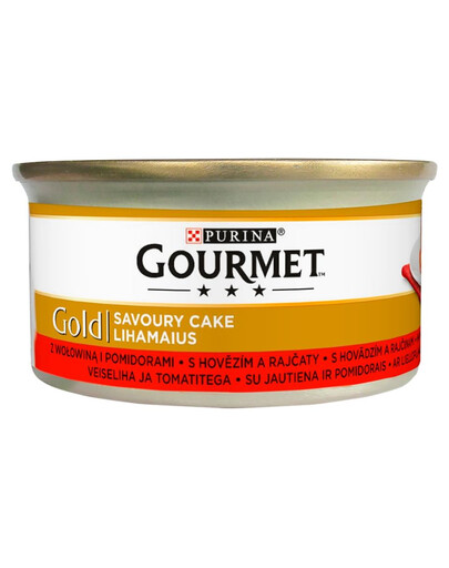 GOURMET Gold Savoury Cake Bœuf & tomates, pâtée pour chat 85 g