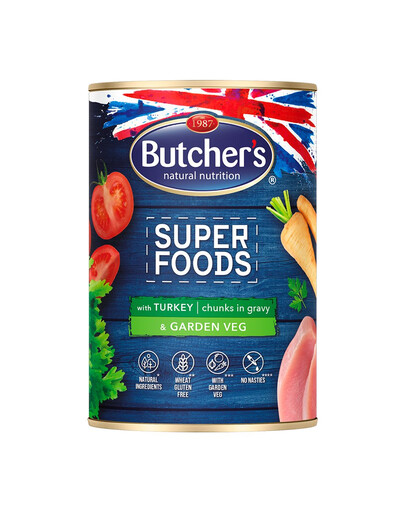 BUTCHER'S Superfoods Dog Tripe à la dinde et aux légumes 400 g