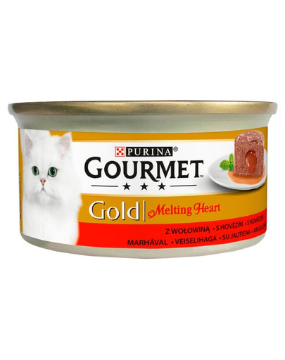 GOURMET Gold Melting Heart Pâtée pour chats au bœuf 24x85g